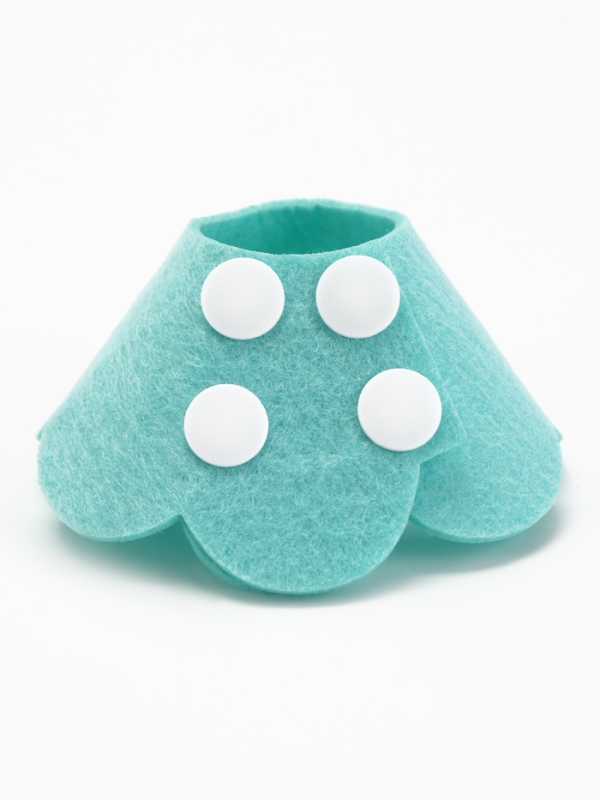 Ветеринарный воротник из фетра  Ветеринарный воротник из фетра "Ромашка", размер XS, бирюзовый