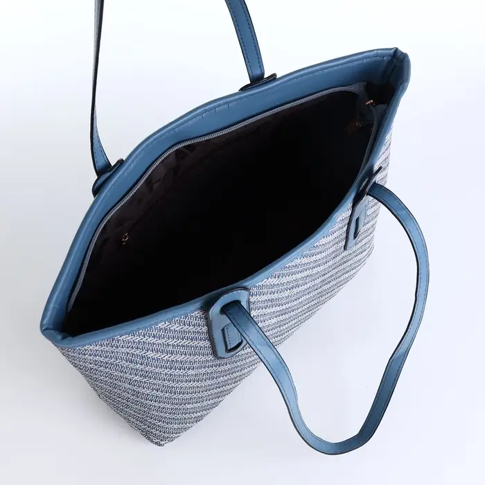 Сумка женская тоут на молнии, 30&times;11&times;25 см, голубая