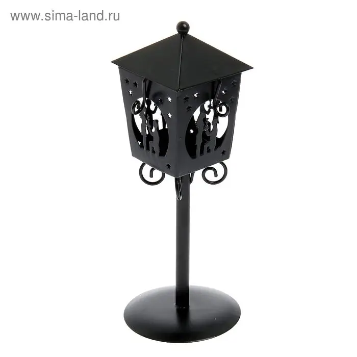 Подсвечник металл 1 свеча  Подсвечник металл 1 свеча "Предложение" черный 24х9х9 см