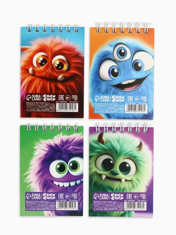 Блокнот А7, 32 листа &laquo;Монстрики&raquo; МИКС