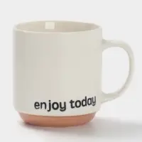 Кружка Доляна Enjoy today, фарфор, 420 мл, 12&times;9&times;10 см, фарфор, молочная