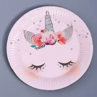 Тарелка одноразовая бумажная «Единорог», 18 см
