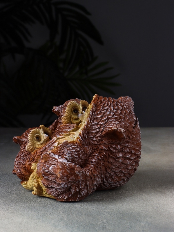 Копилка сова "Счастливая мама" 18 см, коричневый