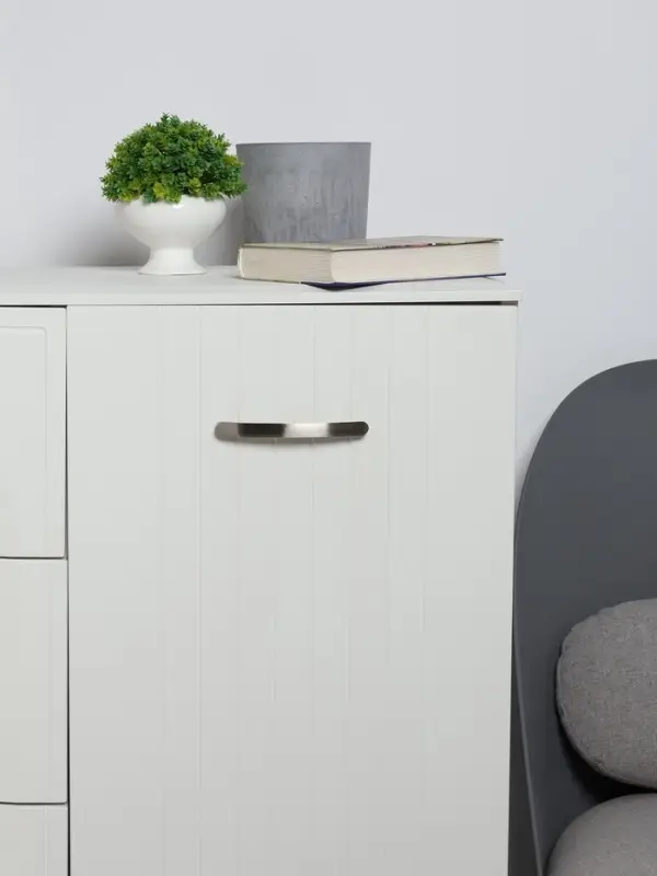 Ручка-скоба мебельная ТУНДРА РС133, м/о 128 мм, цвет матовый никель