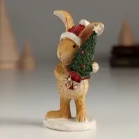 Фигурка полистоун &laquo;Зайка в шапке с ёлочкой&raquo;, 5&times;4.5&times;10 см