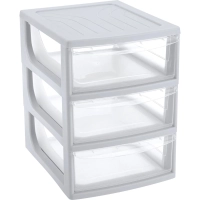 Бокс с выдвижными лотками А5 195х254х264мм 3выдв.отд, светло-сер. 433223730