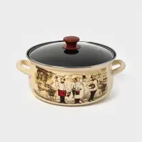 Кастрюля эмалированная &laquo;Сомелье&raquo;, 4 л, d=26.2 см, с крышкой, цвет слоновой кости