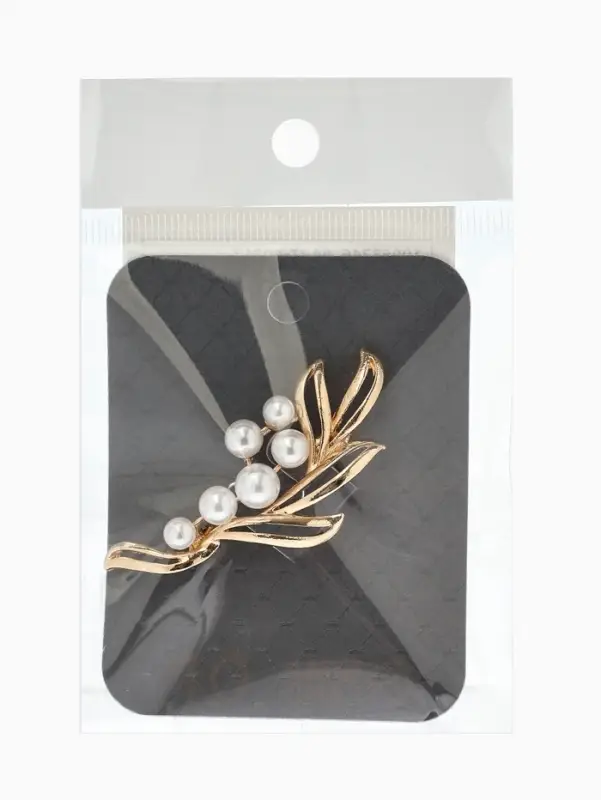 Брошь &laquo;Ветвь&raquo;, жемчуг, цвет белый в золоте