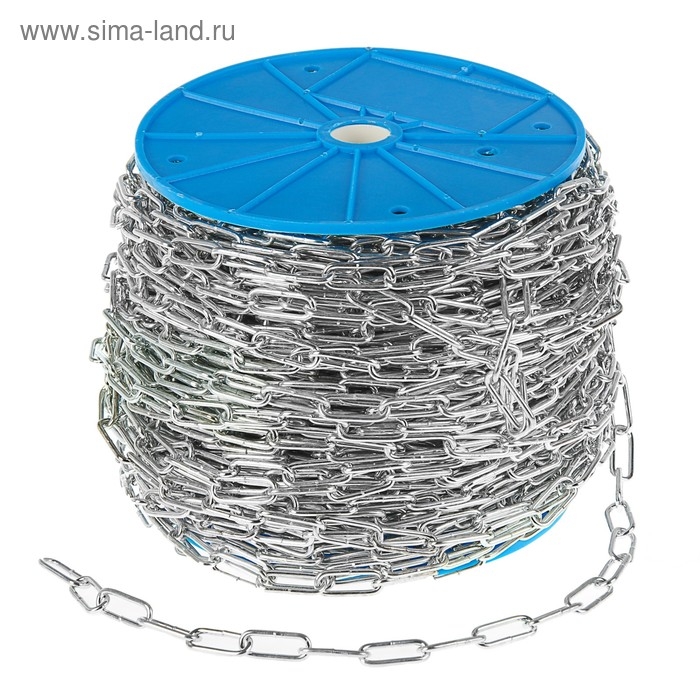 Цепь длиннозвенная ТУНДРА krep, DIN763, диаметр 3 мм, сварная, оцинкованная, 100 м Цепь длиннозвенная ТУНДРА krep, DIN763, диаметр 3 мм, сварная, оцинкованная, 100 м