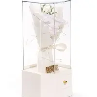 Шкатулка декоративная &laquo;Роза Love&raquo;, с подсветкой, 3хААА,, LN1445, 10&times;10&times;20.5 см, белая