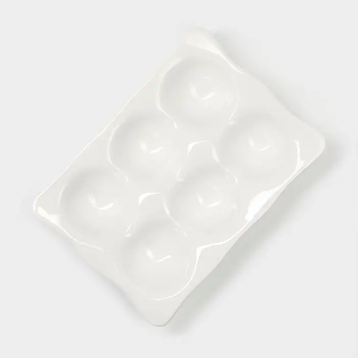 Подставка для яиц Magistro &laquo;Бланш&raquo;, 6 секций, 18&times;13 см, фарфор, белая