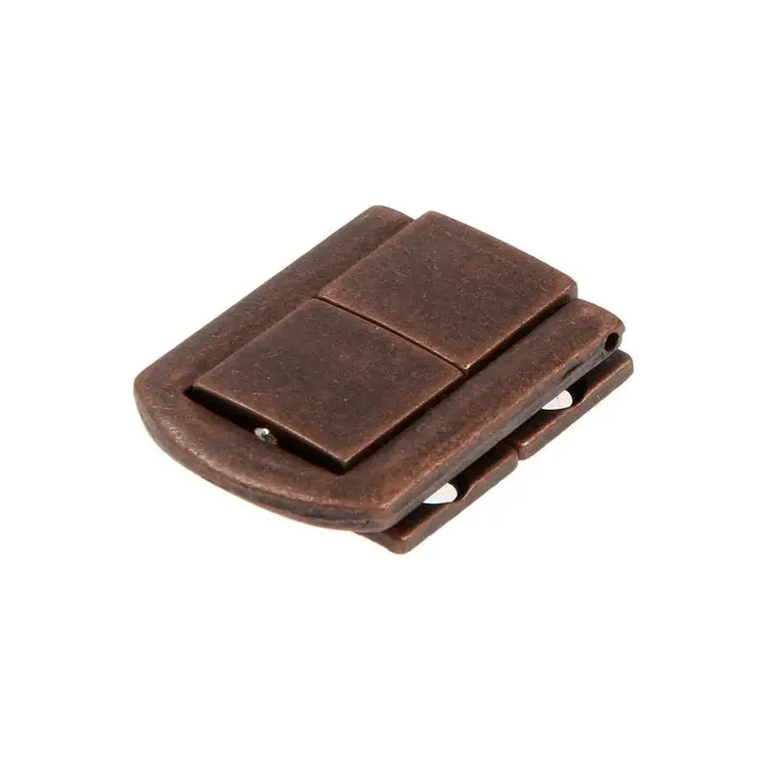 Замок-защелка на ящик ZM01, 3.2×2.5 см, цвет медь
