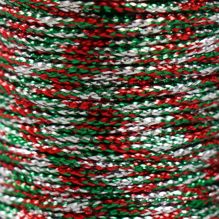 Сутажный шнур на бобине Сутажный шнур на бобине "Новогодний" намотка 15 м толщина 2 мм 4,3х4,7х4,7 см