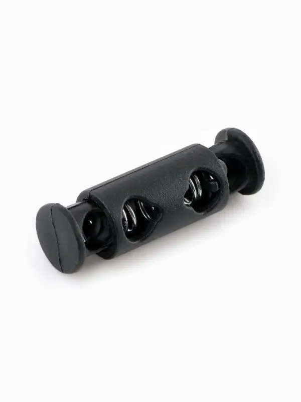 Фиксатор для шнура, двойной, d=4 мм, 8&times;25 мм, 50 шт., цвет чёрный