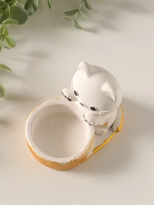 Подсвечник 8,5х7х5,5 см, белый с росписью