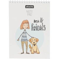 Блокнот А5,60л,клетка,гребень,тверд.подложка,Персона