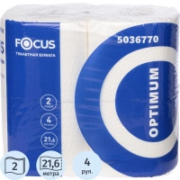 Бумага туалетная Focus Optimum 2сл белая 22м 180л 4рул/уп_50202215
