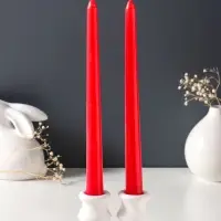 Набор свечей античных 25 см, 2 шт., 58 г, 7 ч, красный