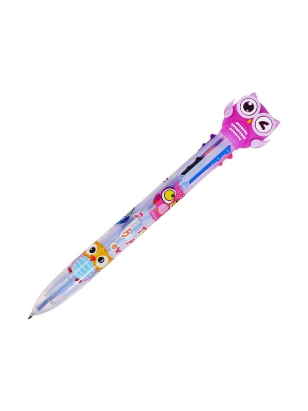 Ручка шариковая автоматическая 6-х цветная Совы (штрихкод на штуке) Ручка шариковая автоматическая 6-х цветная Совы (штрихкод на штуке)