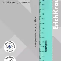 Линейка 15 см ErichKrause Pastel Bloom, волнистый край, МИКС