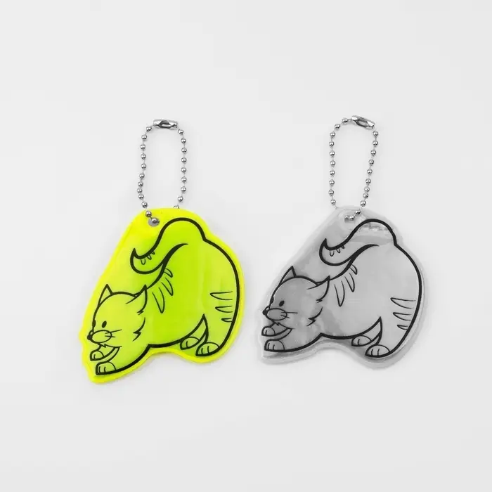 Светоотражающий элемент «Кот потягушки», двусторонний, 5.9×6 см, МИКС Светоотражающий элемент «Кот потягушки», двусторонний, 5.9×6 см, МИКС