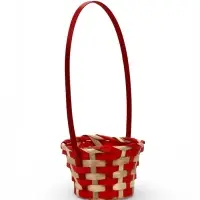 Корзина плетеная 13 х 13 х 9,5 см, ручка h=21 см, красно-белый