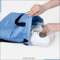 Мешок - сумка для обуви TEXTURA на стяжке, с карманом, размер 36&times;1&times;39 см, голубой