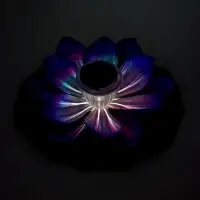 Садовая фигура - фонарь &laquo;Лотос&raquo;, 28&times;28&times;9 см, для водоёмов, фиолетовая