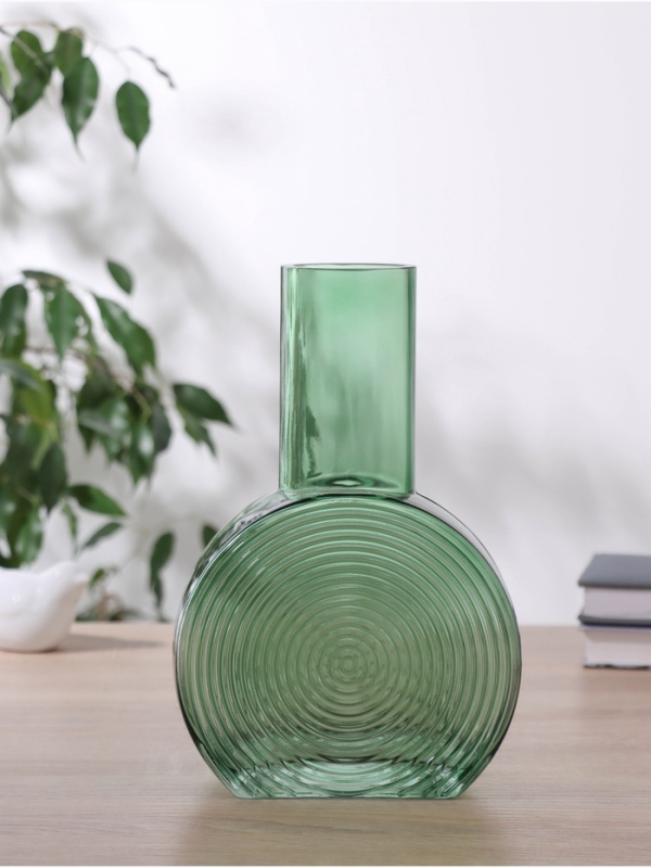 Ваза стекло настольная  Ваза стекло настольная "Эйверис" d-6 см, 24х15,5 см, зелёный