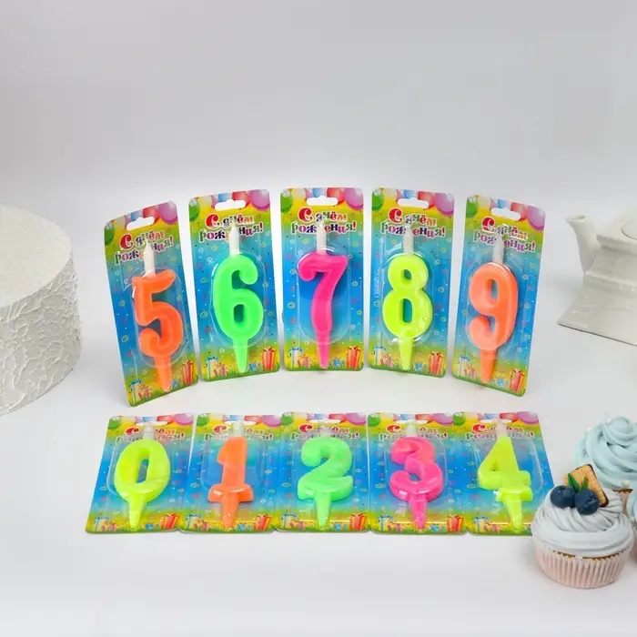 Свечи для торта цифры &laquo;Классика&raquo;. 10.2 см, в шоу-боксе, 50 штук