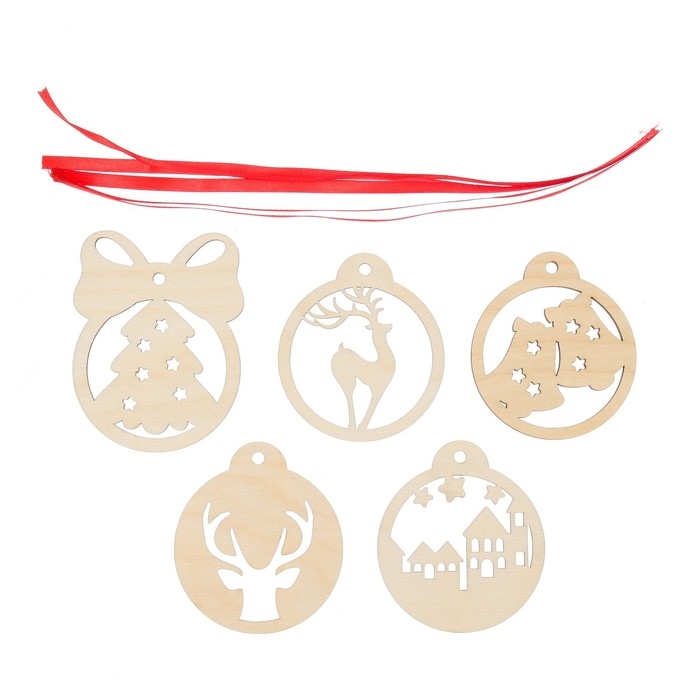 Набор для творчества «Роспись по дереву» 5 шт., с ленточкой Набор для творчества «Роспись по дереву» 5 шт., с ленточкой