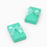 Коробочка подарочная под набор «Тиффани» с крупным бантом, 5×8×2.5 см, вставка МИКС, бирюзовый