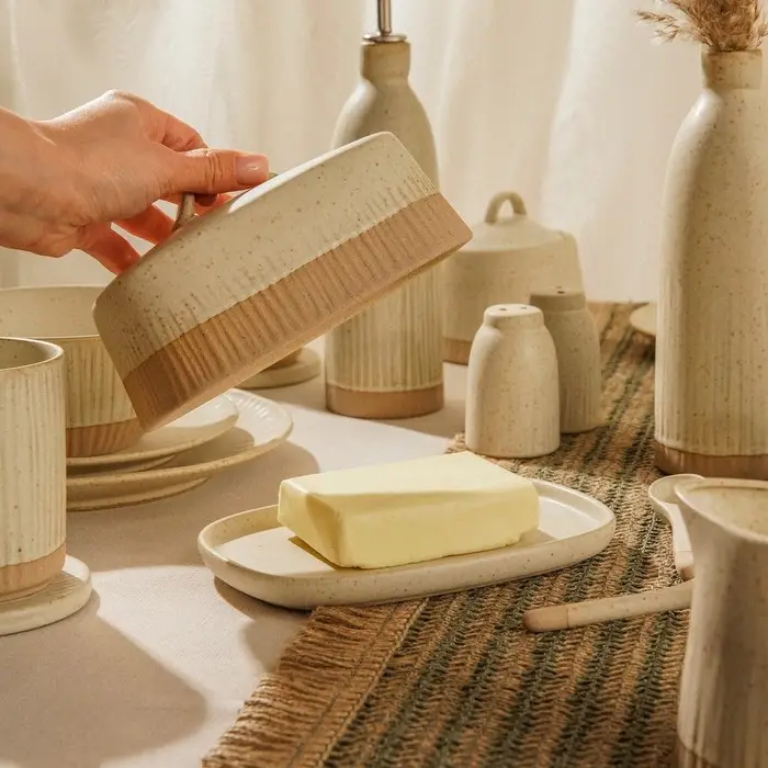 Маслёнка SL Home &laquo;Виенто&raquo;, 18.5&times;13&times;10.5 см, керамика, бежевая