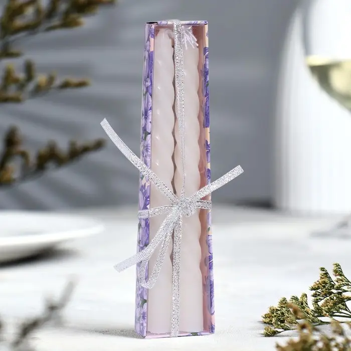 Набор свечей витых, 1,5х15 см, 2 штуки, белый Набор свечей витых, 1,5х15 см, 2 штуки, белый