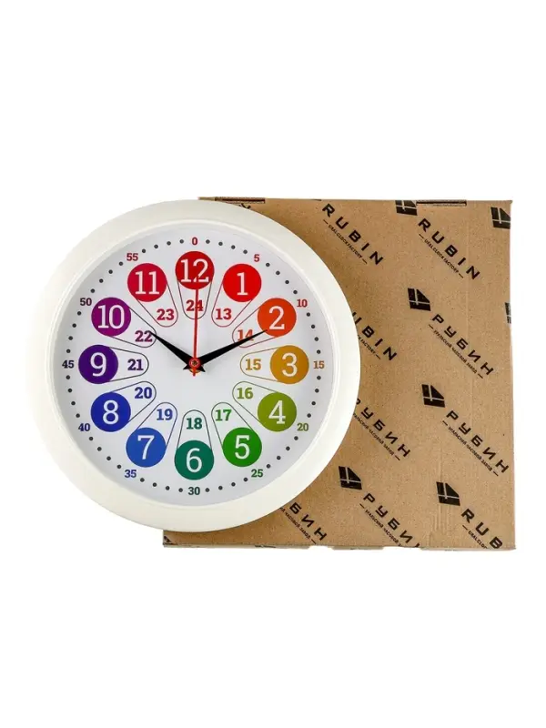 Часы настенные &laquo;Время учиться&raquo;, детские, развивающие, d=29 см, бесшумные, плавный ход, белые