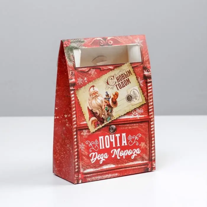 Коробка подарочная новогодняя складная «Почта», 15 х 7 х 22 см, Новый год Коробка подарочная новогодняя складная «Почта», 15 х 7 х 22 см, Новый год