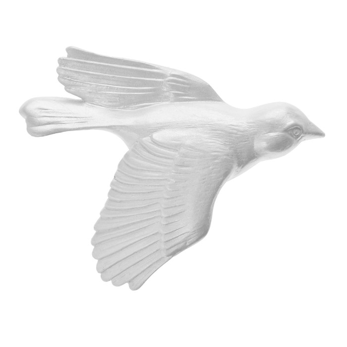 Декорация настенная, гипсовое панно Декорация настенная, гипсовое панно "Птицы", 5 шт, серебристые