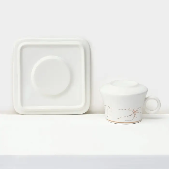 Набор кофейный &laquo;Мейси&raquo;, 12 предметов: 6 чашек 100 мл, 6 блюдец d=11 см, керамика, белый