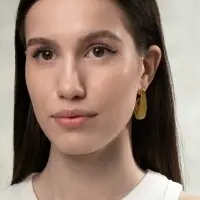 Серьги акрил &laquo;Петля&raquo;, жёлтые в золоте