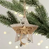 Ёлочная игрушка новогодняя деревянная &laquo;Звезда&raquo;, 10&times;10 см