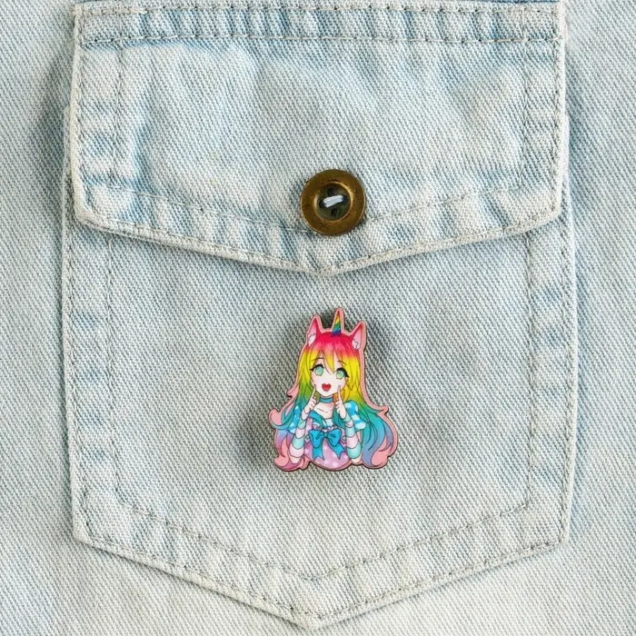 Значок деревянный «Девочка единорог», аниме, 2,6 х 3,3 см Значок деревянный «Девочка единорог», аниме, 2,6 х 3,3 см