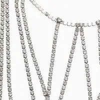 Цепочка на бедро бодичейн "Ярусы" со стразами, цвет белый в серебре Цепочка на бедро бодичейн "Ярусы" со стразами, цвет белый в серебре