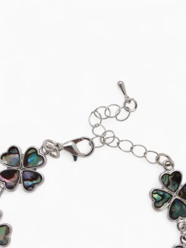 Браслет цепочка &laquo;Галиотис. Клевер&raquo;, L=17 см, + удлинитель 5 см, цвет серебро, разноцветный