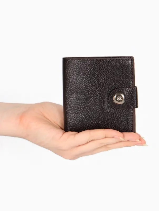 Портмоне мужское, на магните, коричневое