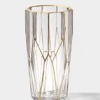 Ваза &laquo;Ронья&raquo; 23&times;11.5 см, стекло, прозрачно-золотая