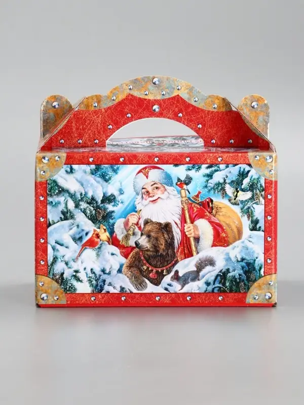 Подарочная новогодняя коробка «ЗИМНЯЯ СКАЗКА в красном» Чемоданчик средний 20×12×19 см Подарочная новогодняя коробка «ЗИМНЯЯ СКАЗКА в красном» Чемоданчик средний 20×12×19 см