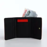 Кошелёк &laquo;Цветочек&raquo;, маленький, для девочки, на кнопке, бежевый