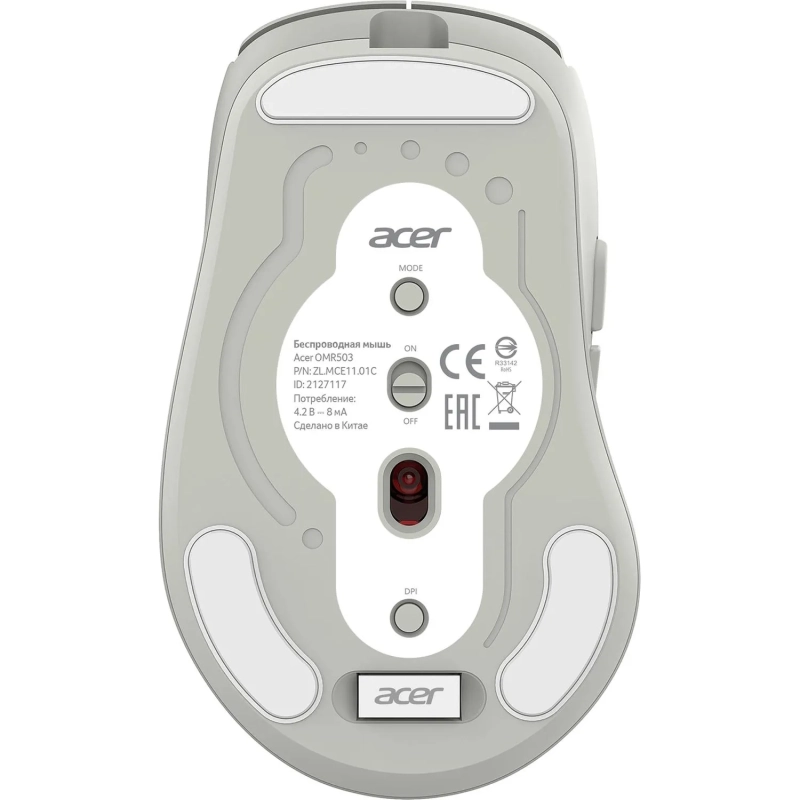 Мышь компьютерная Acer OMR503 св-сер,3200dpi,BT/Radio/USB(ZL.MCE11.01C)