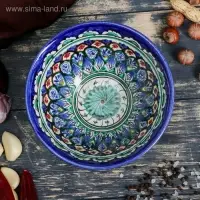 Коса Риштанская Керамика "Узоры", 18 см, большая, синяя