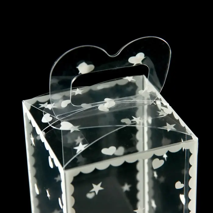 Складная прозрачная коробка из PVC, для упаковки подарков, «Сердце», 6×6×10 см Складная прозрачная коробка из PVC, для упаковки подарков, «Сердце», 6×6×10 см